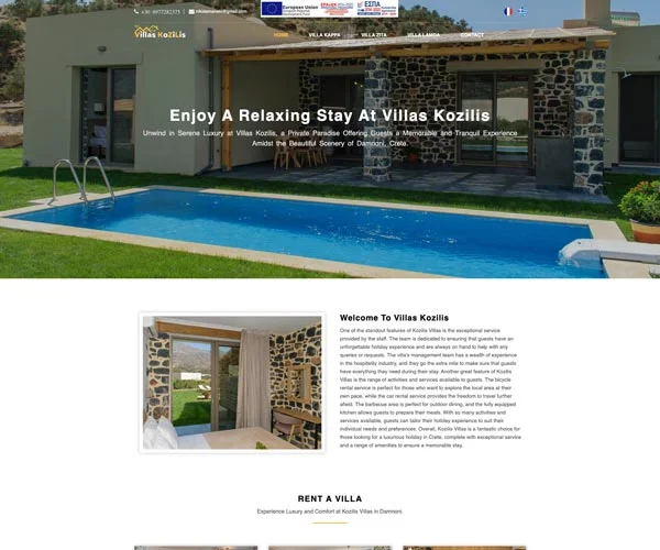 Villas Kozilis website